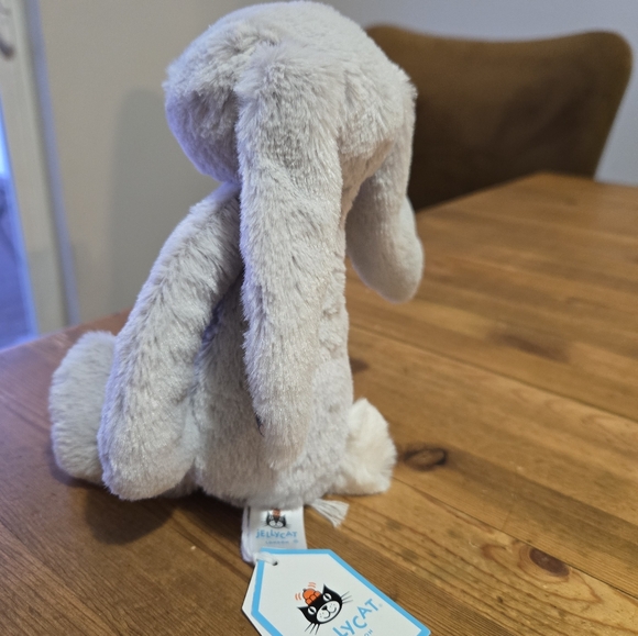 Jellycat Blossom Silver Bunny 'Bloom' Small 7x4" Soft and Plush NWT - Picture 5 of 6
